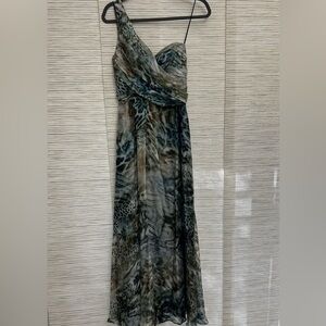 ABS Allen Schwartz One-Shoulder Animal Print Maxi Dress Sz. 4